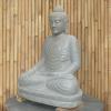  Product image 7 of the product “Seated Buddha made of Riverstone in Bhumisparsha - gesture of touching the earth, approx. 100cm height, natural ”